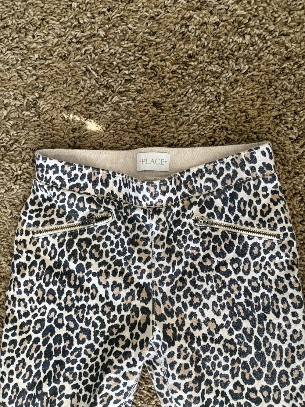 The Children's Place Girls' Leopard Print Jeans - Tan/Black